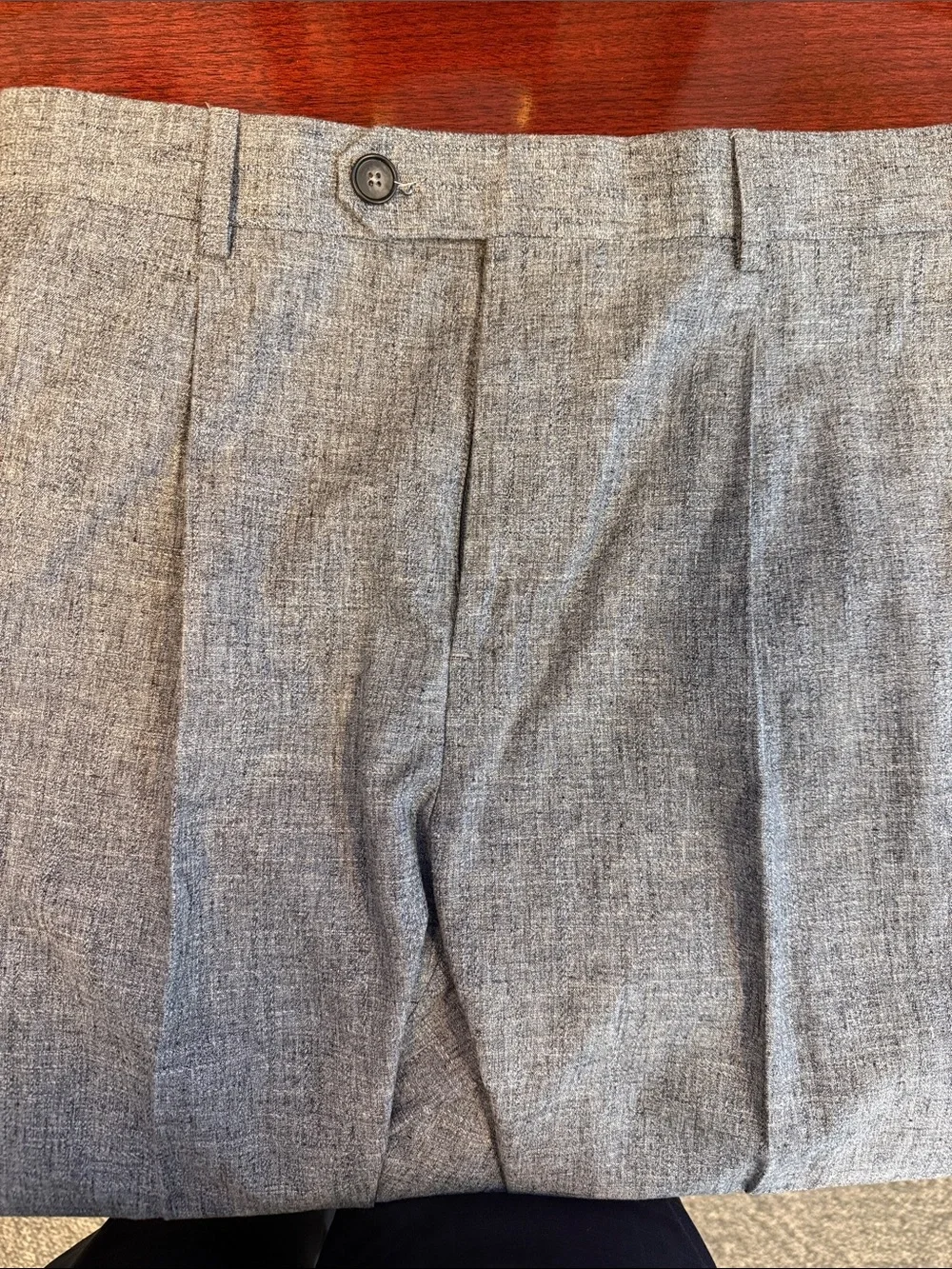 Banana Republic Grey Cotton & Linen Textured Dress Pants NWOT 34X30